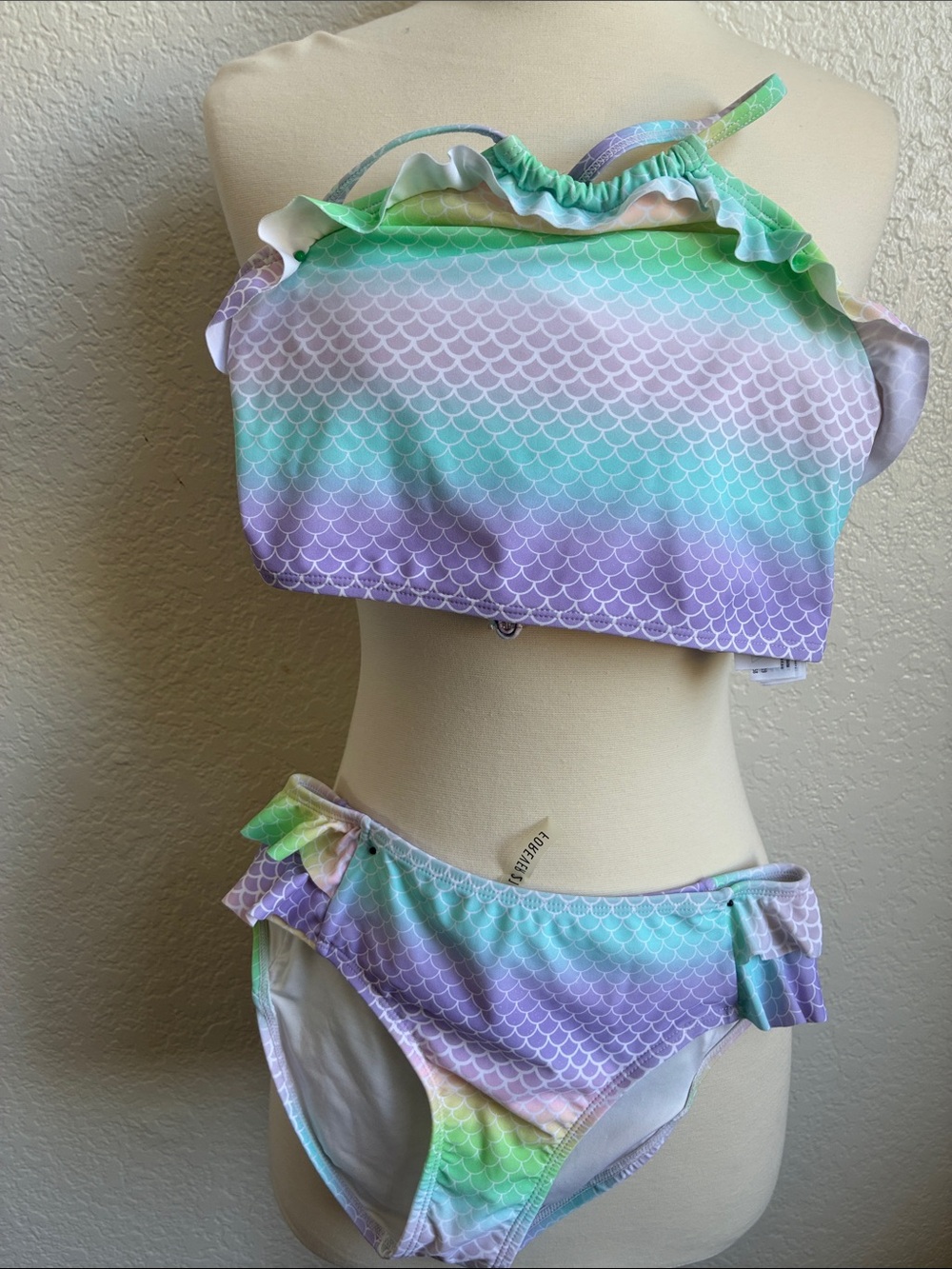 Forever 21 Girls' Mermaid Scale Bikini - Purple, Green, Aqua